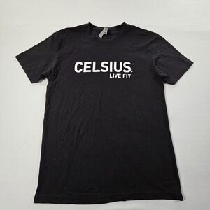 Celsius Live Fit Black Short Sleeve Cotton Blend T-Shirt Men's M